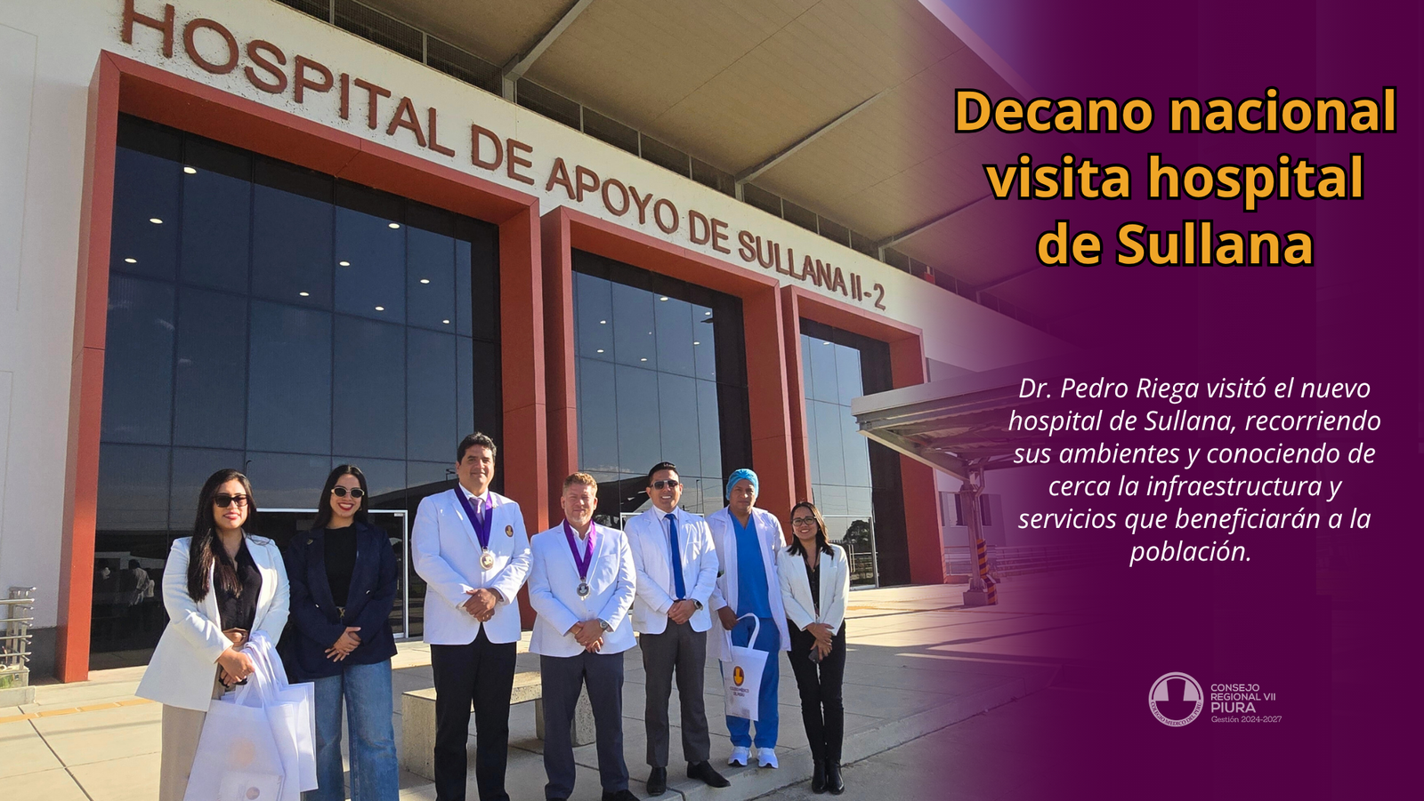 Decano nacional visitó el nuevo hospital de Sullana